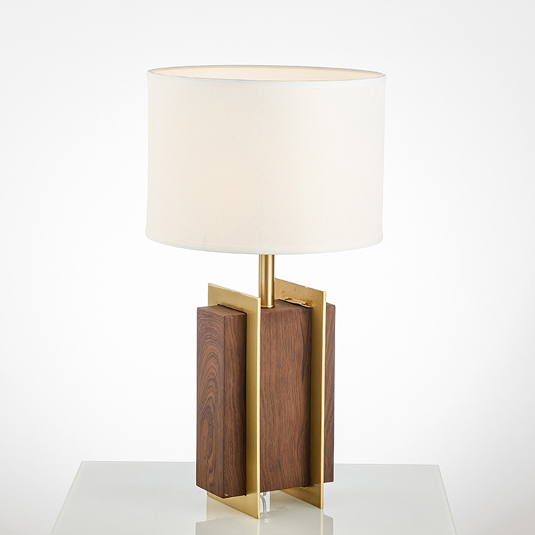 white and wood lamp