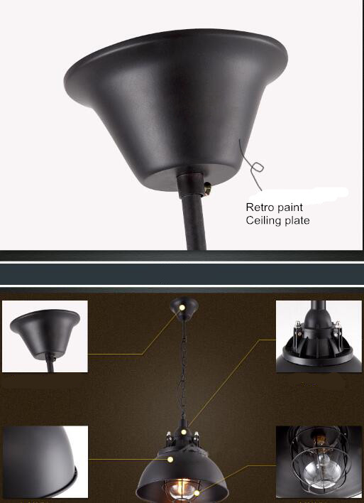 RetroFine Metal Single-head Wrought Iron Pendant Lamp;Horizon-lights