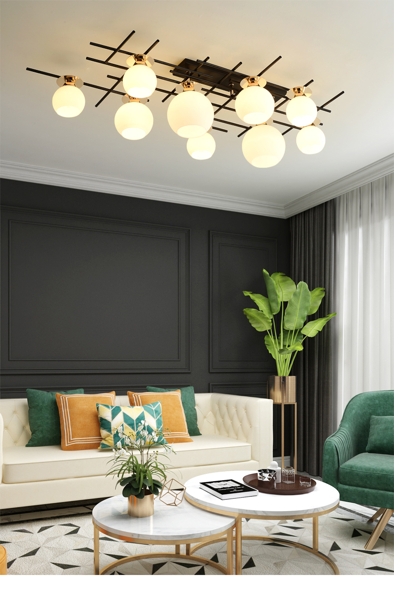 Simple Living Room Lamp Glass Lampshade Creative Personality ...