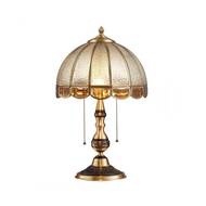 JAKE Brass Parasol Table Lamp for Living Room, Bedroom & Study - Retro Style 