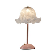 ZURAN Glass Flower Table Lamp for Bedroom, Living Room & Study - French Style