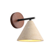 HEDY Yellow Travertine Wall Light for Bedroom, Corridor & Living Room - Wabi-Sabi Style