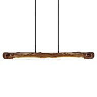 THALIA Wooden Pendant Light for Dining Room & Kitchen Island - Rustic Style