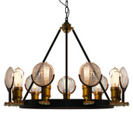 FORTUNA Brass Chandelier Light for Living Room & Dining Room - Industrial Style