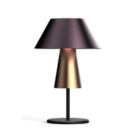 [Display] Modern LED Table Lamp Fabric Shade Metal Living Room Bedside Illumination [Warm White]
