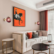 [Display] Modern LED Wall Light Glass Ball Lampshade Brass Unique Bedroom Living Room [Purple]