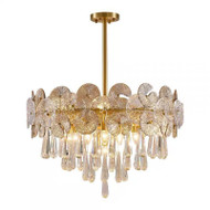 DOBRE Crystal Chandelier Light for Dining Room, Bedroom & Living Room - French Style
