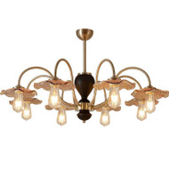 GROUSE Wooden Chandelier Light for Living Room, Bedroom & Dining Room - French Style