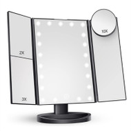 GAINE Dimmable Glass Foldable Makeup Mirror for Bedroom, Dressing Room & Bathroom - Modern Style