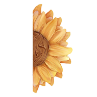ADEL Crystal Porcelain Sunflower Mural Light for Living Room, Bedroom & Corridor - Modern Style