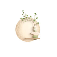 KELSIE Quartz Sand Moon Decorative Mural Light for Entrance Hall, Dining & Living Room - Cream Style