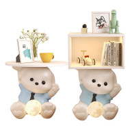 RILEY Wooden Puppy Bedside Table with Lamp for Kids' Bedroom  - Modern Style