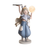 CARLA Resin Girl Floor Lamp / Ornament for Study, Living Room & Kid's Room - Cream Style