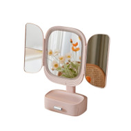 BAILYN Glass Rotatable Makeup Mirror with Light for Dressing Room, Bedroom & Living Room - Modern Style