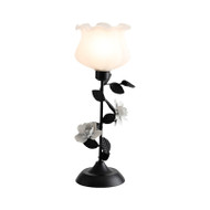 GEORGINA Glass / Acrylic Flower Table Lamp for Study, Bedroom & Living Room - American Style