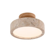 FREYA Yellow Travertine Ceiling Light for Entrance Hall, Corridor & Living Room - Wabi-Sabi Style