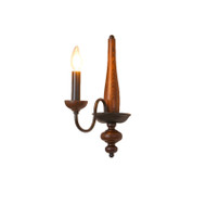 ROCCO Wooden Candle Wall Light for Hallway, Entrance Hall & Living Room - Retro Style