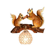 HECTOR Crystal Squirrel Wall Light for Kid's Room, Study & Hallway - Pastoral Style