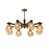 BUTEN Wooden Chandelier Light for Bedroom, Living Room & Study - Vintage Style