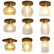MULI Wooden Ceiling Light for Corridor, Entrance Hall & Living Room - Vintage Style