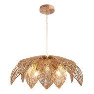 DALIA Rattan Flower Pendant Light for Dining Room, Bedroom & Living Room - Pastoral Style