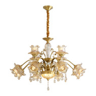 MAGNOLIA Brass Chandelier Light for Living Room, Bedroom & Dining Room - European Style