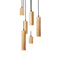 BERLITZ Wooden Pendant Light for Dining Room, Bedroom & Kitchen Island - Nordic Style