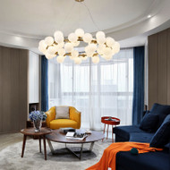 PALOMA Glass Ball LED Chandelier Light for Study, Living Room & Dining - Modern Style 