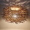 New Chinese Style LED Pendant Light Tree Branches Bird Nest Handmade Dining Room
