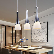 Simple Modern LED Pendant Lights Metal Frame Glass E27 Dining Room