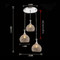 European Style Pendant Lights K9 Crystal Golden Globe Glass E27 Dining Room