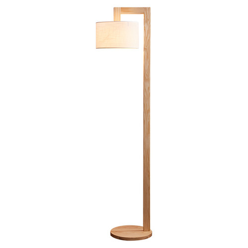 Modern Style Dimmable LED Floor Lamp Wooden Made Cloth Lampshade Bedroom