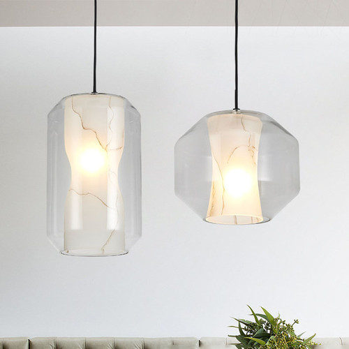 Marble pendant lights modern bedroom restaurant bar style decoration single head lamp