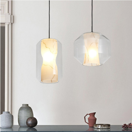 Marble pendant lights modern bedroom restaurant bar style decoration single head lamp
