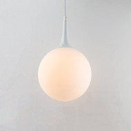 Simple Modern Style LED Pendant Light Milky White Glass Spherical Shade