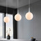 Simple Modern Style LED Pendant Light Milky White Glass Spherical Shade