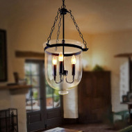 Retro Loft Pendant Lights LED Light Candle Bulb Glass Shade Dining Room