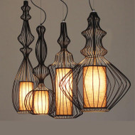 New Chinese Style LED Pendant Light Vintage Iron Bird Cage Shade Light Decor Dining Room 