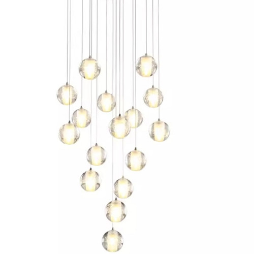 American Style LED Pendant Light Meteor Shower Bubble Glass Ball Villa Hotel