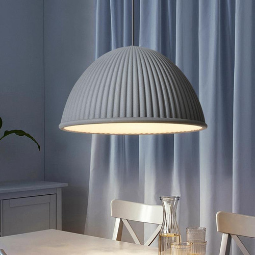 Nordic Style LED Pendant Light Resin Bell Shade Metal Base Dining Room Cafe Bar