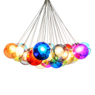 Modern Style LED Hanging Light Colorful Glass Bubble Lampshade Living Room