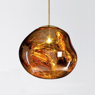 FUOCO Molten Lava Glass Pendant Light for Study & Dining Room - Modern Creative Style 