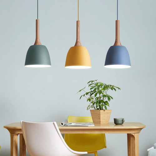 LED Nature and Fun Pendant Light with Wood Metal Lampshade Modern Style from Singapore best online lighting shop horizon lights A-type