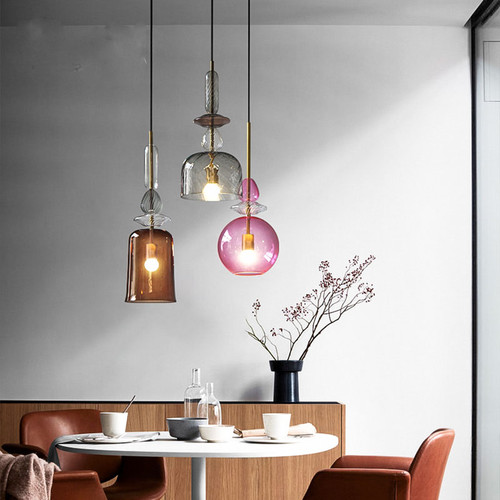 DINGLE Glass LED Pendant Light for Study & Dining Room - Modern Style 