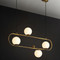 Modern LED Pendant Light Glass Ball Shade Metal Frame Living Room Restaurant Decor