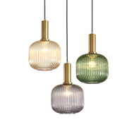EDITH Glass Pumpkin Pendant Light for Bedroom, Dining Room & Cafe - Nordic Style
