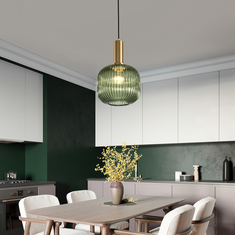 LED Hanging Light Glass Metal Lampshade Retro Style - Horizon-lights