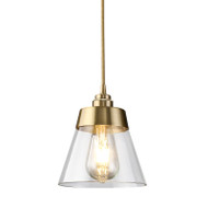 Modern Style LED Pendant Light Elegant Glass Shade Brass Home Decor