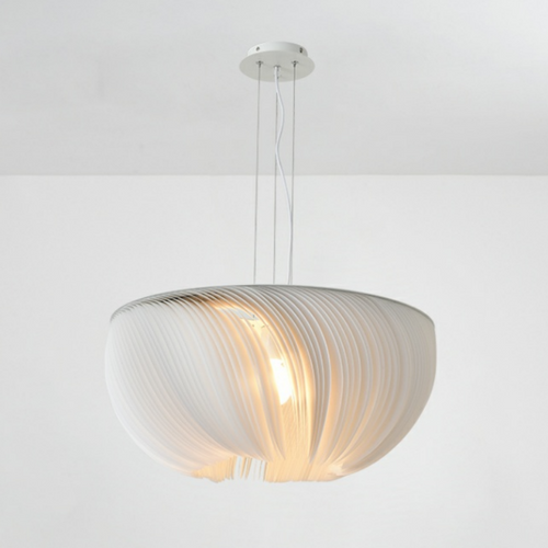 Modern Style LED Pendant Light Parchment Lampshade Aluminum Living Room Bar Decor