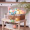 Rainbow Cotton Ball String LED Fairy Lights as Christmas Ornaments 
